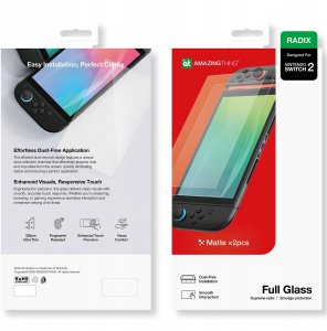 Szkło hartowane AMAZINGTHING Radix Matte Glass do Nintendo Switch 2 (2 szt.) 5