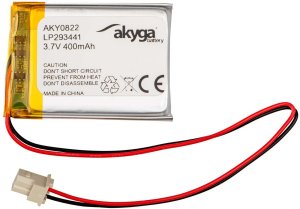 Akumulator Li-Po LP293441 Akyga AKY0822 3.7V / 400mAh PCM Molex 2-Pin 150mm 1