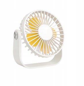 Wentylator Biurkowy Wiatrak USB Mały Na Biurko Ścienny Cichy Mini Biały 2w1 3