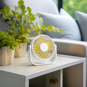 Wentylator Biurkowy Wiatrak USB Mały Na Biurko Ścienny Cichy Mini Biały 2w1 5