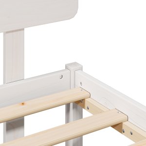 vidaXL Rama łóżka z wezgłowiem Biała 90x200 cm z litego drewna sosnowego 9