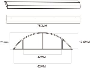 Aluminiowa listwa maskująca do kabli Maclean, 62x20x750mm, biała, MC-814 W 8