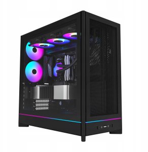 Montech HS01 PRO PC-Gehäuse, Midi-Tower, ATX, aRGB, Tempered Glass - schwarz 1