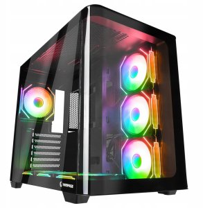 Rampage Loopy Obudowa PC akwarium 7x wentylator ARGB Infinity HUB czarna 1