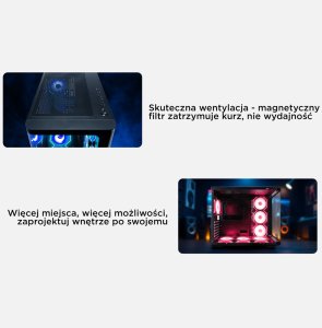 Obudowa Rampage Loopy akwarium 7x wentylator ARGB Infinity HUB czarna (LOOPY-BLACK) 2