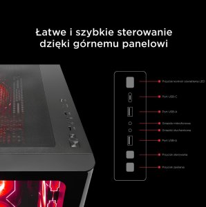 Obudowa Rampage Loopy akwarium 7x wentylator ARGB Infinity HUB czarna (LOOPY-BLACK) 3