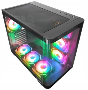 Obudowa Rampage Loopy akwarium 7x wentylator ARGB Infinity HUB czarna (LOOPY-BLACK) 8