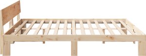 vidaXL Rama łóżka z wezgłowiem 180x200 cm z litego drewna sosnowego 7