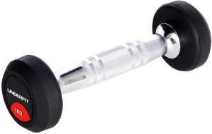 Hantla gumowana 1 kg UNDERFIT do ćwiczeń siłowych fitness 1
