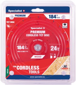 Cutting disc 184x24Tx20/16mm, Cordless PREMIUM, SPECIALIST+ 1