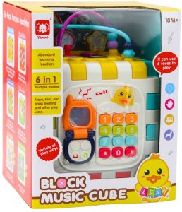 Kostka Edukacyjna Muzyczna Interaktywna Dla Malucha 6w1 LEAN Toys 3