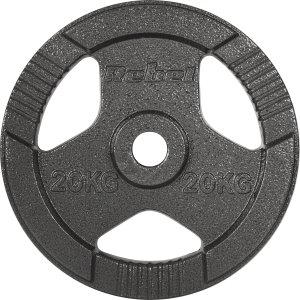 Obciążenie żeliwne olimpijskie 20kg, otwór 51mm, talerz z uchwytami, REBEL ACTIVE 3