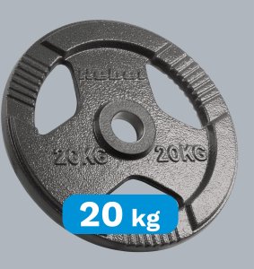 Obciążenie żeliwne olimpijskie 20kg, otwór 51mm, talerz z uchwytami, REBEL ACTIVE 5