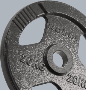 Obciążenie żeliwne olimpijskie 20kg, otwór 51mm, talerz z uchwytami, REBEL ACTIVE 6