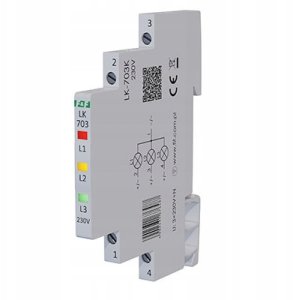 Lampka kontrolna zasilania F&F LK-703K slim 3x230V+N na szynę DIN 1