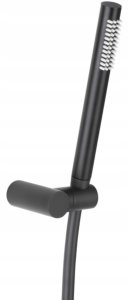 841-225-81 / KFA / MOZA /  NATRYSK PUNKTOWY PREMIUM, UCHWYT PRZEGUBOWY ŚCIENNY + WĄŻ PVC 1500 MM CZARNY / 1