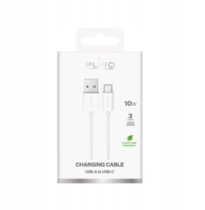 Kabel USB Puro USB-A - USB-C 3 m Biały (8018417498701) 2