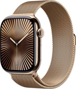 Smartwatch Apple Watch 10 GPS + Cellular 46mm Gold Titanium Milanese Loop M/L Złoty  (MX003ET/A) 1