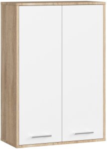 Szafka wisząca łazienkowa FIN 64 cm 2 drzwi 4 półki pojemna - sonoma biała 1