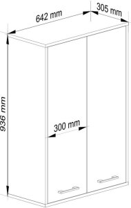 Szafka wisząca łazienkowa FIN 64 cm 2 drzwi 4 półki pojemna - sonoma biała 3