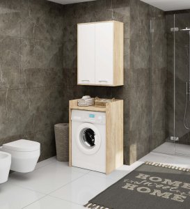 Szafka wisząca łazienkowa FIN 64 cm 2 drzwi 4 półki pojemna - sonoma biała 5