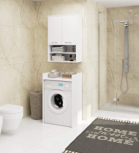 Szafka wisząca łazienkowa FIN 64 cm 2 drzwi 4 półki otwarta - biała 4