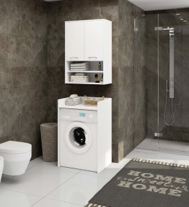 Szafka wisząca łazienkowa FIN 64 cm 2 drzwi 4 półki otwarta - biała 5