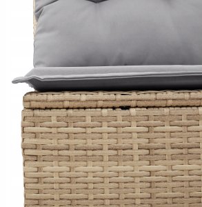 vidaXL 5-częściowy zestaw sof ogrodowych z poduszkami w beżowym poli rattan, 2-osobowa sofa ogrodowa z miejscem do przechowywania i poduszkami w beżowym poli rattan 7