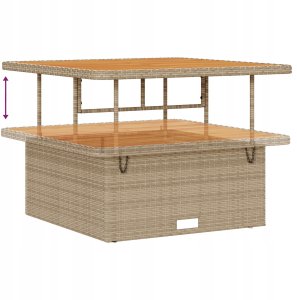 Zestaw Sof Ogrodowych vidaXL 12 Częściowy z Poduszkami Beżowy Poli Rattan Akacjowy, Sofa Ogrodowa vidaXL 2-osobowa z Przechowywaniem i Poduszkami Beżowy Poli Rattan, Zestaw Stołu i Krzeseł Ogrodowych vidaXL 3 Częściowy z Poduszkami Beżowy Poli Ra 10