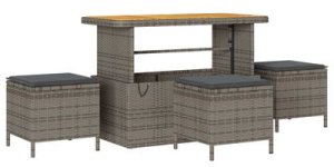 vidaXL Zestaw 12-częściowy kanap ogrodowych z poduszkami szary polirattan akacjowy 14