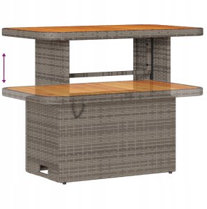 vidaXL Zestaw 12-częściowy kanap ogrodowych z poduszkami szary polirattan akacjowy 10