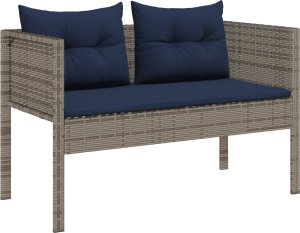 vidaXL Zestaw Sofy Ogrodowej Szary i granatowy Polirattan z metalową ramą 2