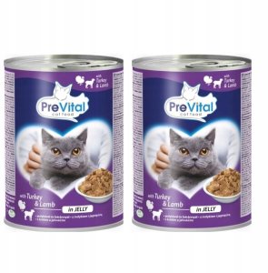 PREVITAL indyk-jagnięcina kawałki w galaretce dla kota 415g x 2szt 1