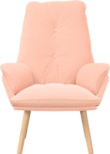 Fotel relaksacyjny różowy z włókna podobnego do wełny 2