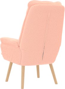 Fotel relaksacyjny różowy z włókna podobnego do wełny 3