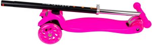 Różowa balansowa hulajnoga składana trójkołowa ze świecącymi kołami LED 4