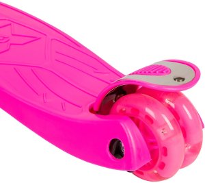 Różowa balansowa hulajnoga składana trójkołowa ze świecącymi kołami LED 8