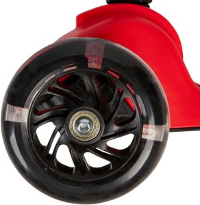 Czerwona balansowa hulajnoga składana trójkołowa ze świecącymi kołami LED 11