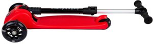 Czerwona balansowa hulajnoga składana trójkołowa ze świecącymi kołami LED 4