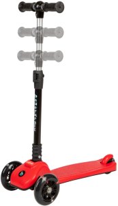 Czerwona balansowa hulajnoga składana trójkołowa ze świecącymi kołami LED 5
