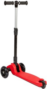 Czerwona balansowa hulajnoga składana trójkołowa ze świecącymi kołami LED 6