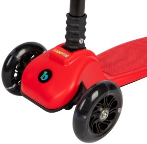 Czerwona balansowa hulajnoga składana trójkołowa ze świecącymi kołami LED 9