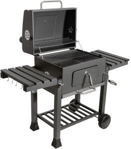 Duży grill węglowy ogrodowy ruszt z pokrywą popielnik termometr otwieracz 3