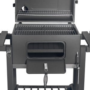 Duży grill węglowy ogrodowy ruszt z pokrywą popielnik termometr otwieracz 8