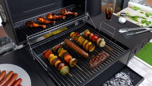 Bauerkraft Duży grill węglowy ogrodowy ruszt z pokrywą szuflada na popiół termometr 5