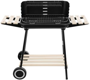 Grill węglowy ogrodowy na kółkach z 3 półkami 2
