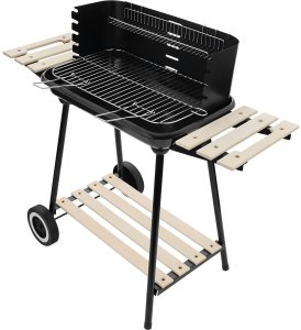 Grill węglowy ogrodowy na kółkach z 3 półkami 6