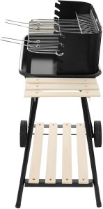 Grill węglowy ogrodowy na kółkach z 3 półkami 7