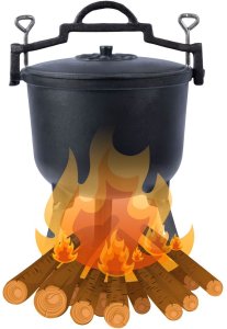 Bauerkraft Kociołek myśliwski żeliwny garnek węgierski na ognisko grill 10l 10