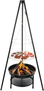 Palenisko trójnóg duży grill ogniskowy ogrodowy wiszący 2w1 1